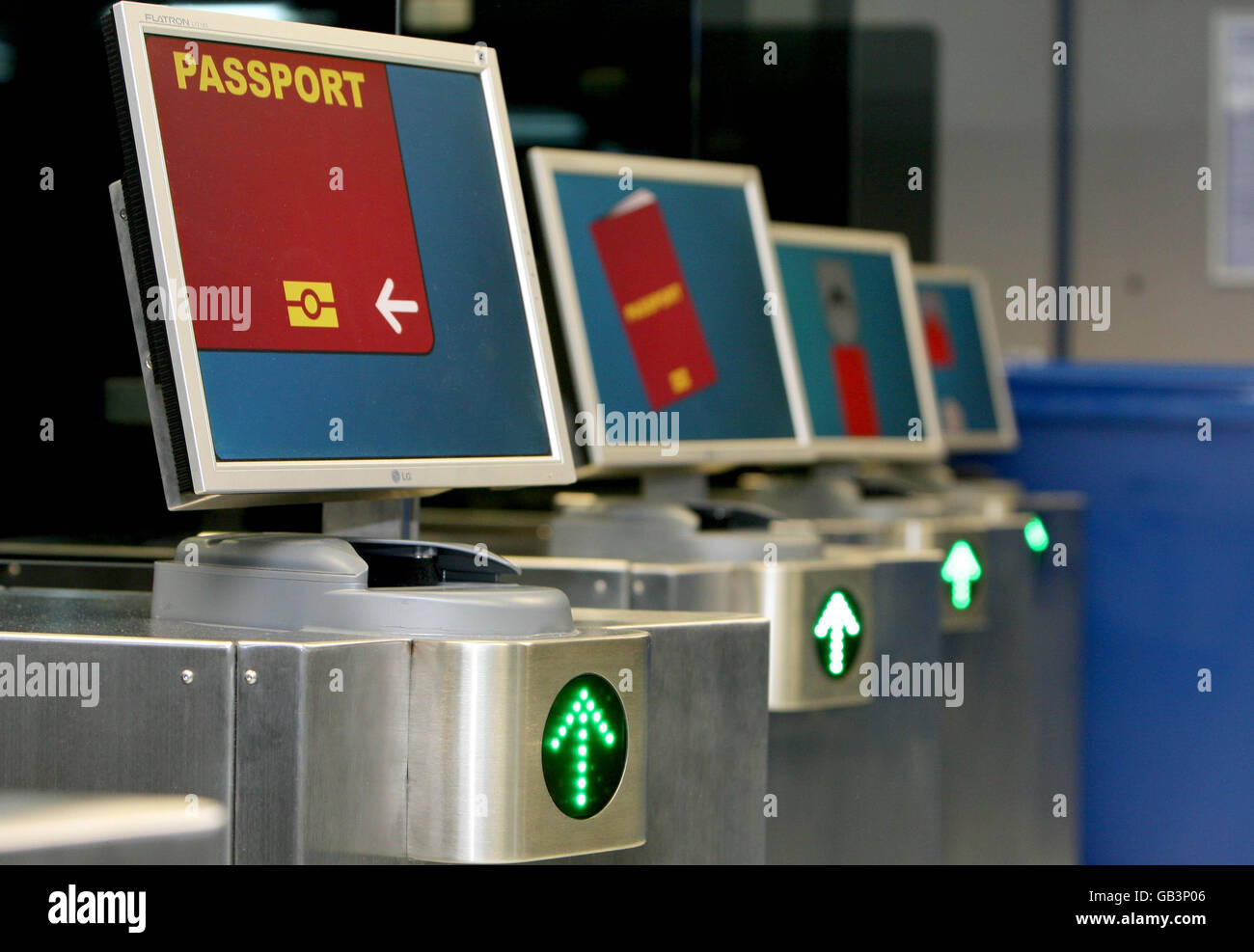 The new facial recognition system at Manchester Airport Stock Photo Alamy