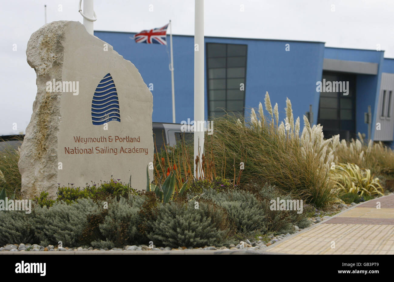 General view of the Weymouth and Portland National Sailing Academy which will be the venue for all the sailing events during the London 2012 Olympic Games. Stock Photo