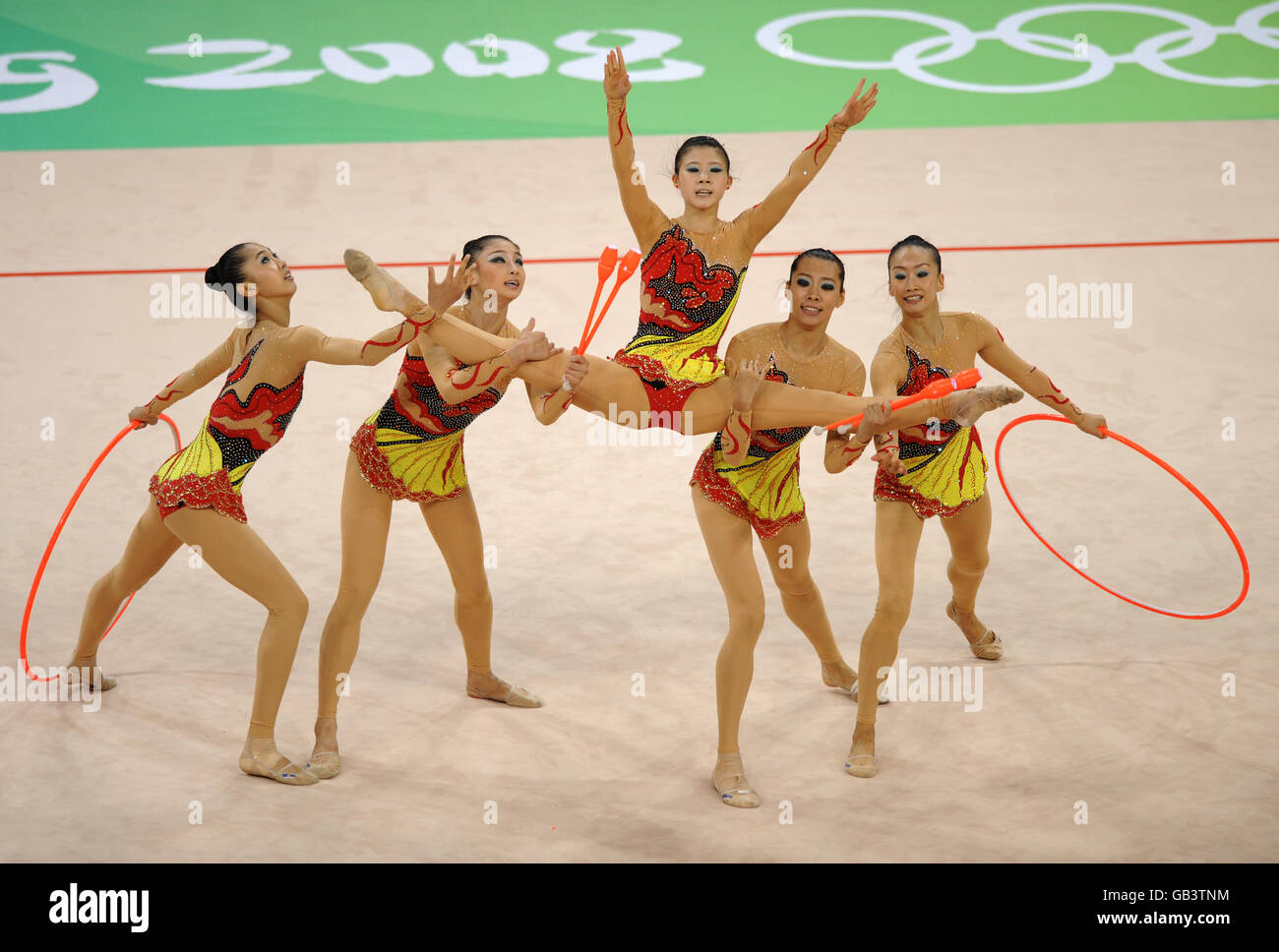 China compete in the Rhythmic Gymnastics Group All Round final at