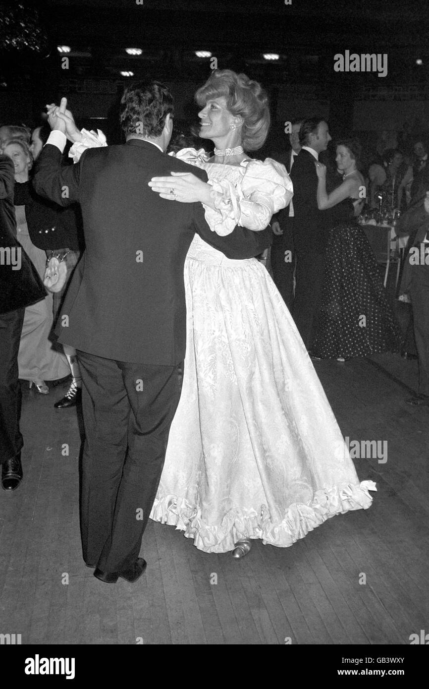 Princess Michael of Kent and her partner, Mr Cyril Kern, chairman of the British Fashion Council lead off last night's dancing with a Viennese waltz to open the British Fashion Ball at Grosvenor House, London, where the princess presented the British Fashion Industry Awards. Stock Photo
