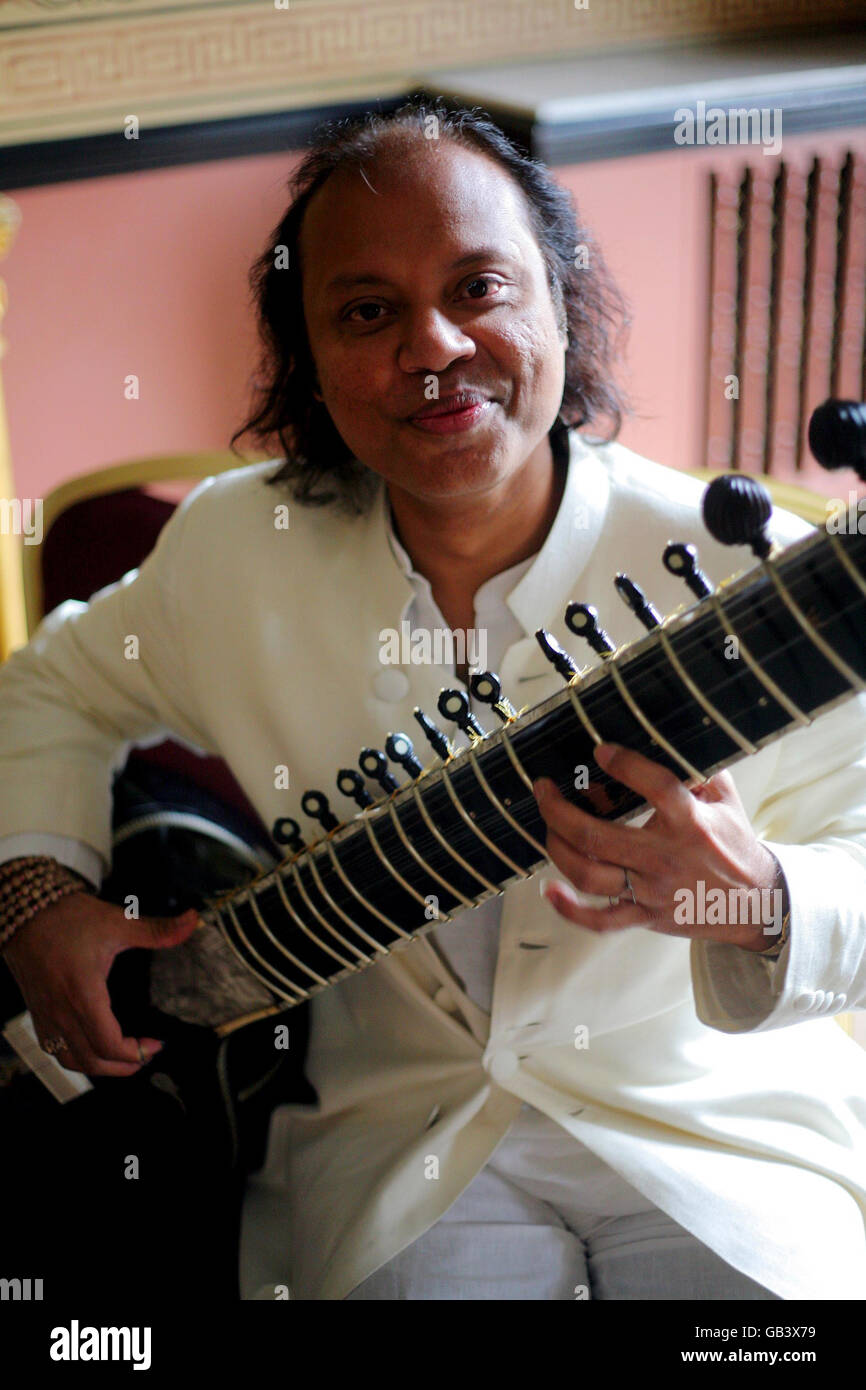 Worldrenowned sitar player Nishat Khan during a photocall in the