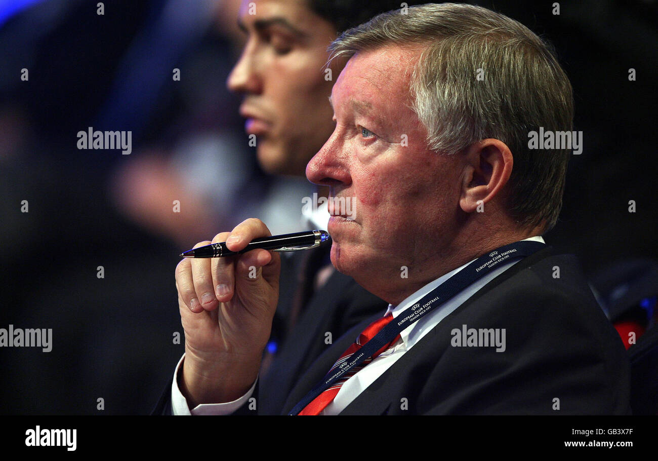 Manchester United manager Alex Ferguson during the Champions League Group Stage draw at the Grimaldi Forum, Monaco. Stock Photo
