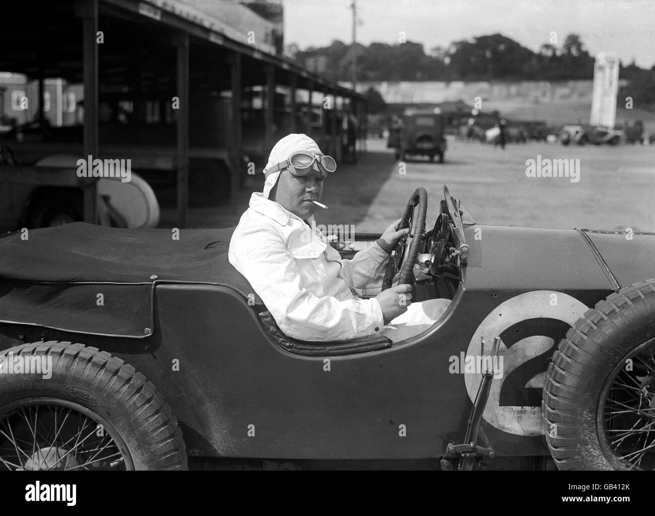 Motor Racing. JH Berger relaxes at the wheel Stock Photo