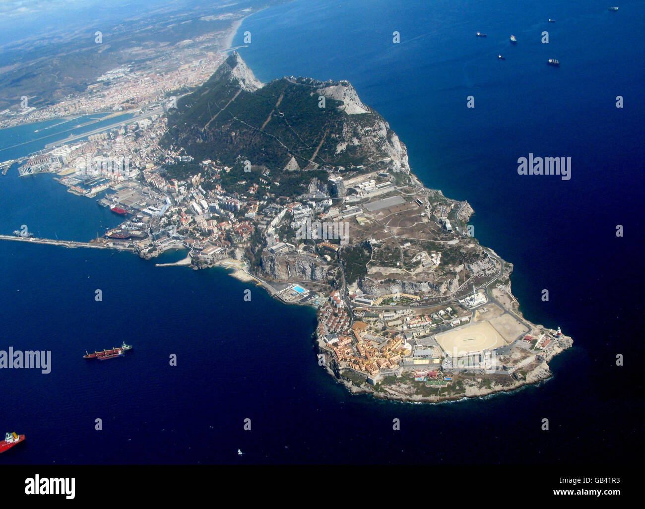 Gibraltar stock. An aerial general view of Gibraltar Stock Photo Alamy