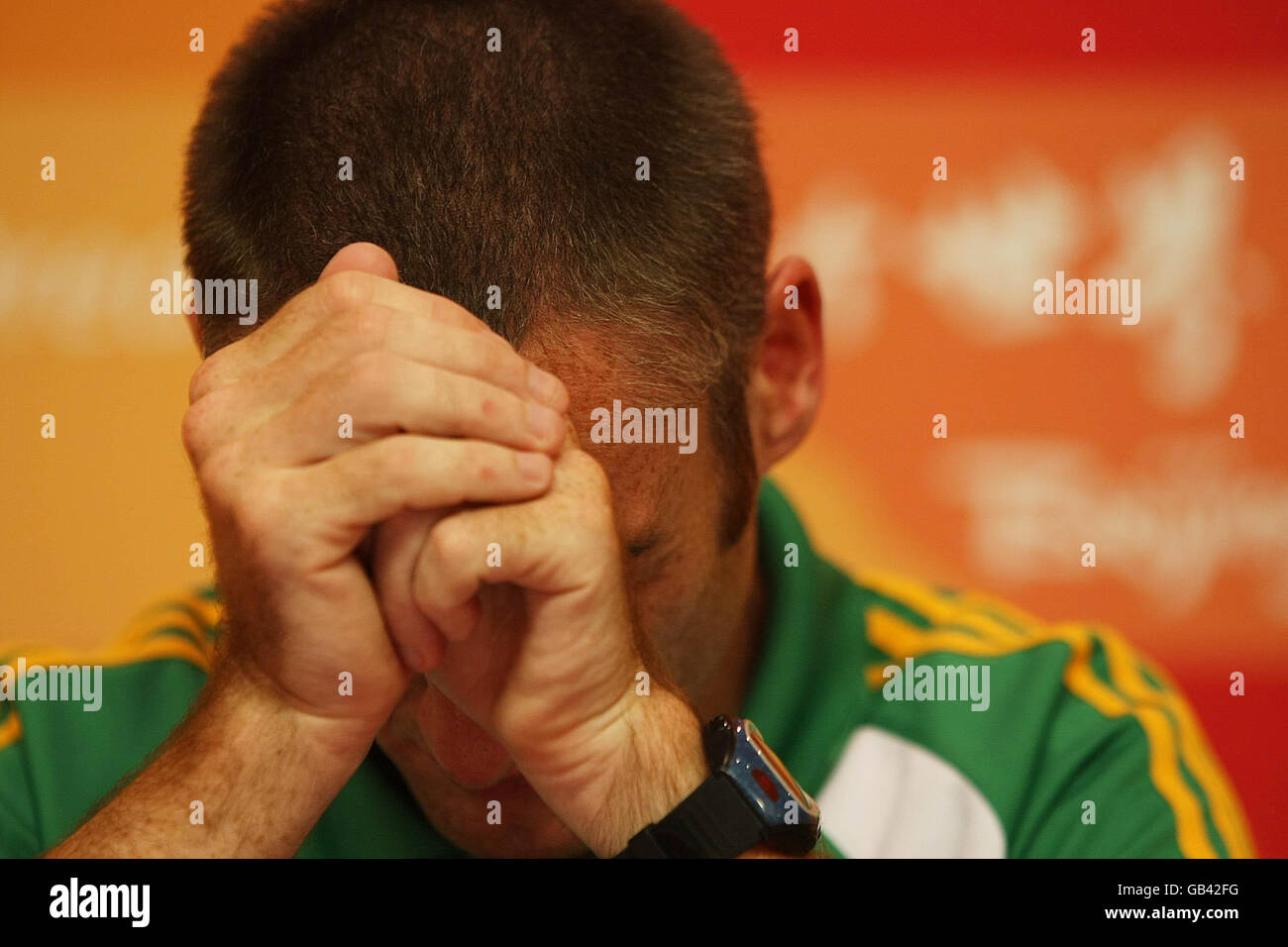 Republic of Ireland's Derek Malone during a press conference at the International Press Centre during the Beijing Paralympic Games 2008, China. Stock Photo