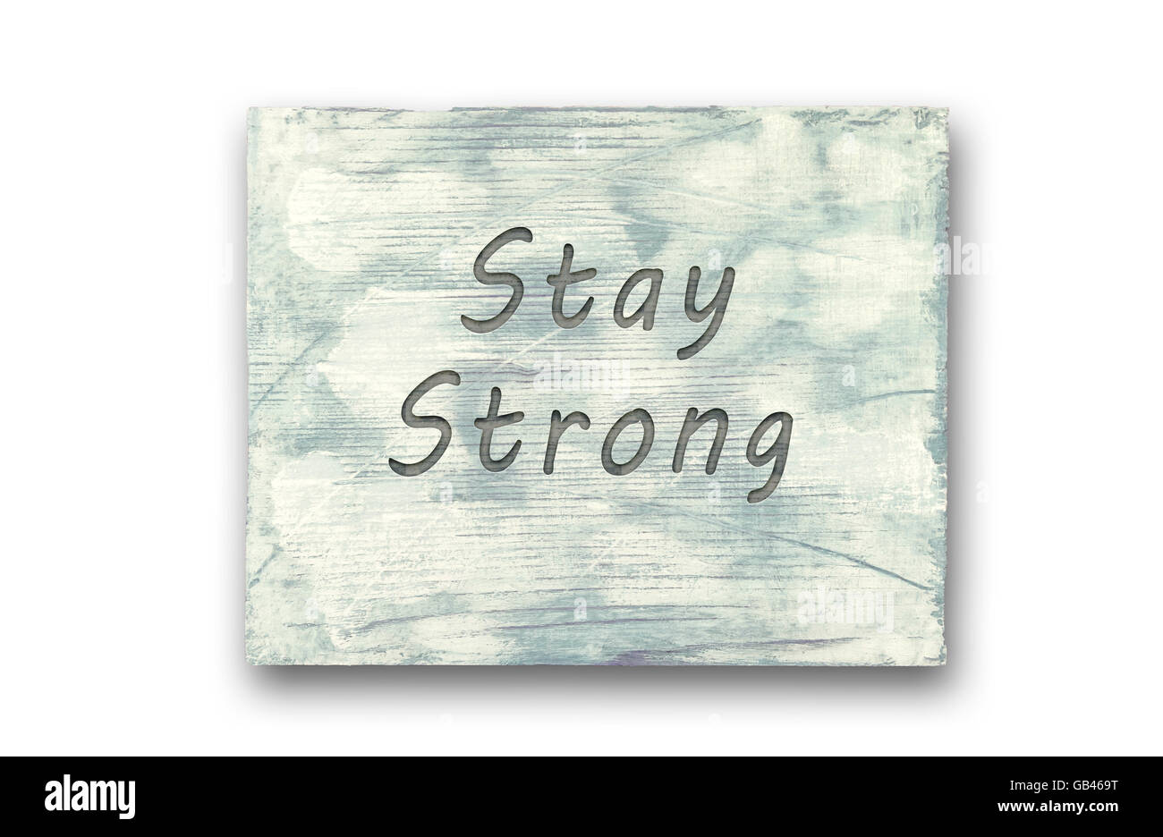Vintage hipster motivational phrase note, Stay Strong sign. Stock Photo