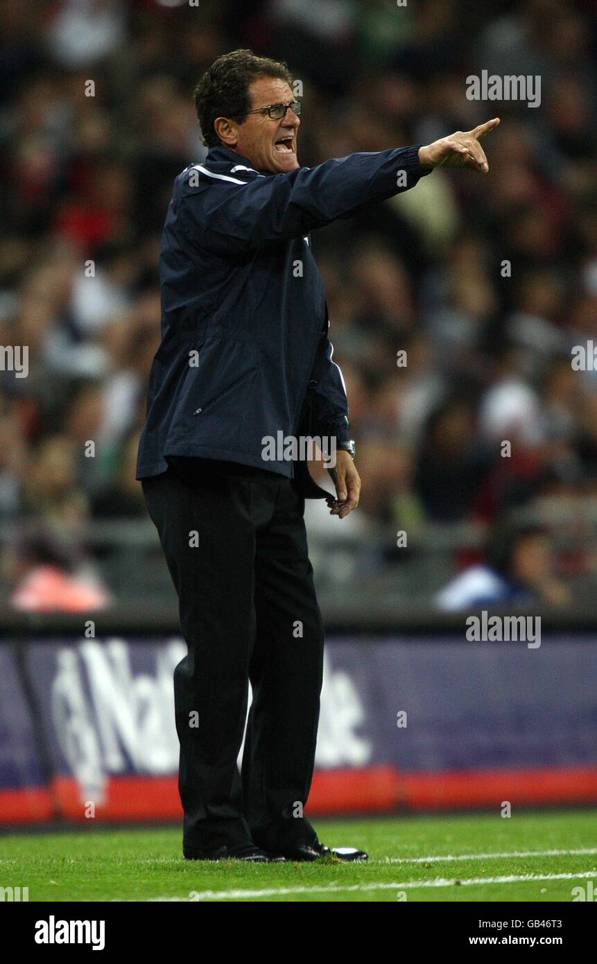 Soccer - International Friendly - England v Czech Republic - Wembley Stadium. England manager Fabio Capello, on the touchline. Stock Photo