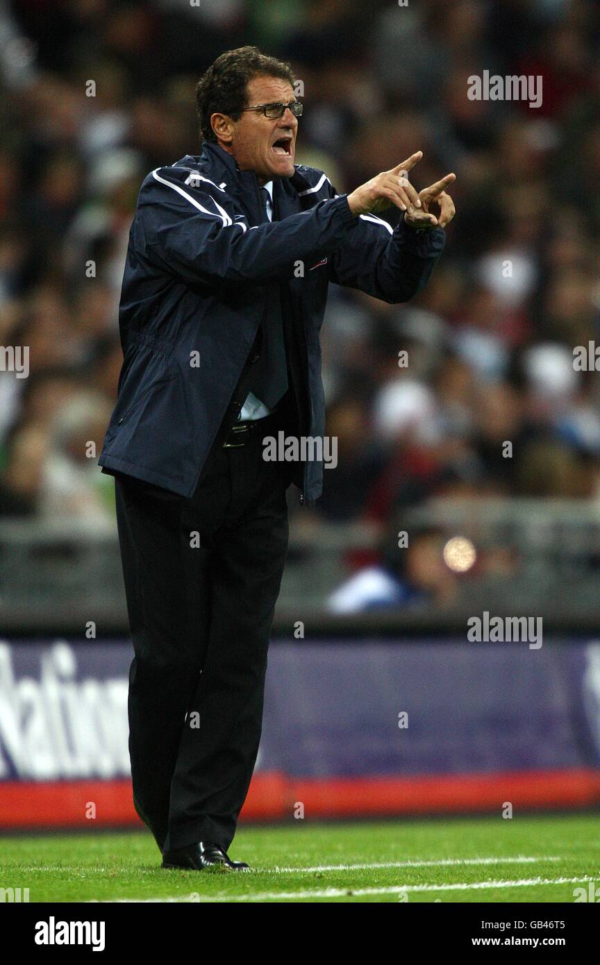 Soccer - International Friendly - England v Czech Republic - Wembley Stadium. England manager Fabio Capello, on the touchline. Stock Photo