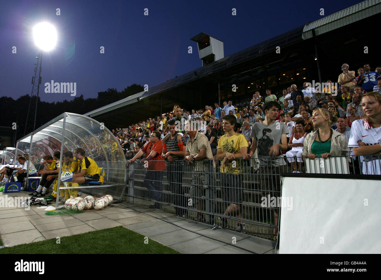 Soccer - Friendly - VVV Venlo v PSV Eindhoven - Seacon Stadium. The crowd watch the action from the stands Stock Photo