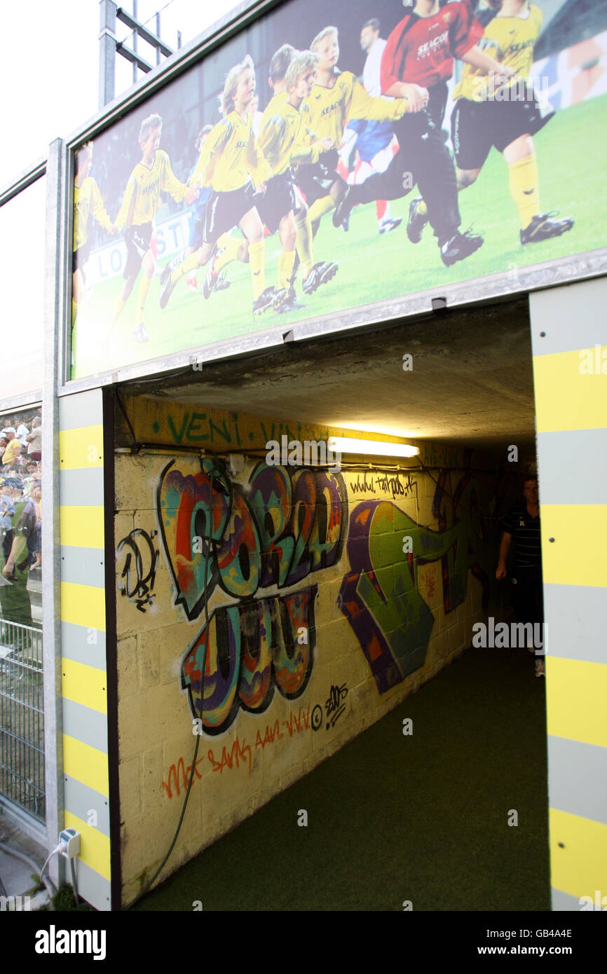 Soccer - Friendly - VVV Venlo v PSV Eindhoven - Seacon Stadium. The tunnel at the Seacon Stadium Stock Photo
