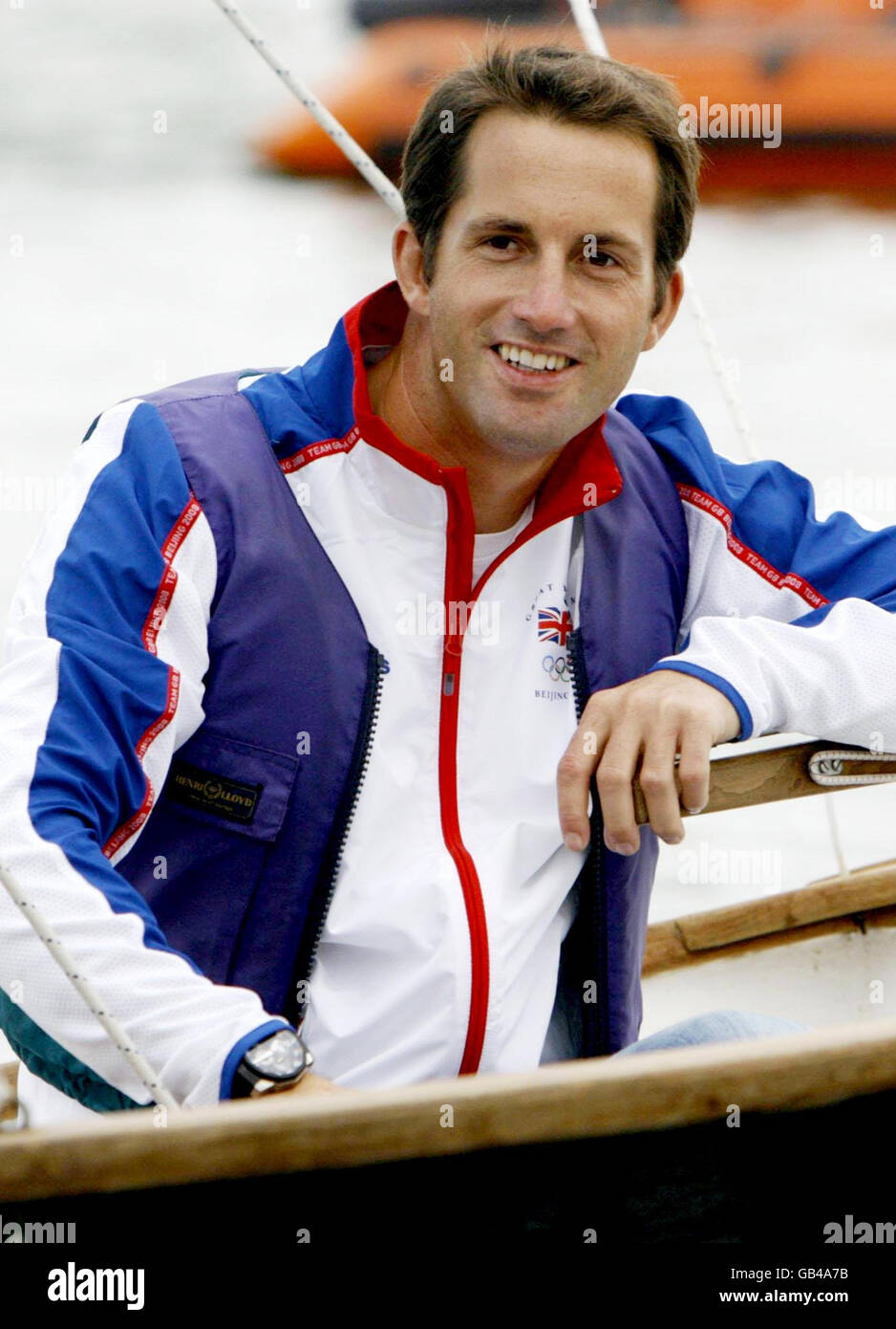 Gold medalist Ainslie sails into Royal Lymington Stock Photo Alamy