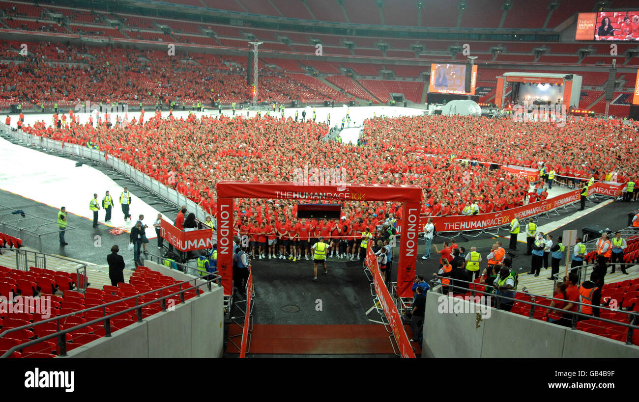 Nike Human Race Event - London. General view of the starting line during  the Nike+ Human Race event at Wembley Stadium in north London Stock Photo -  Alamy