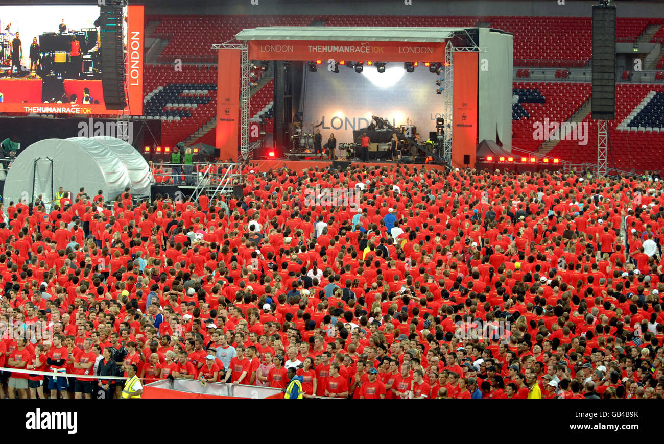 General view during the Nike+ Human Race event at Wembley Stadium in north  London Stock Photo - Alamy