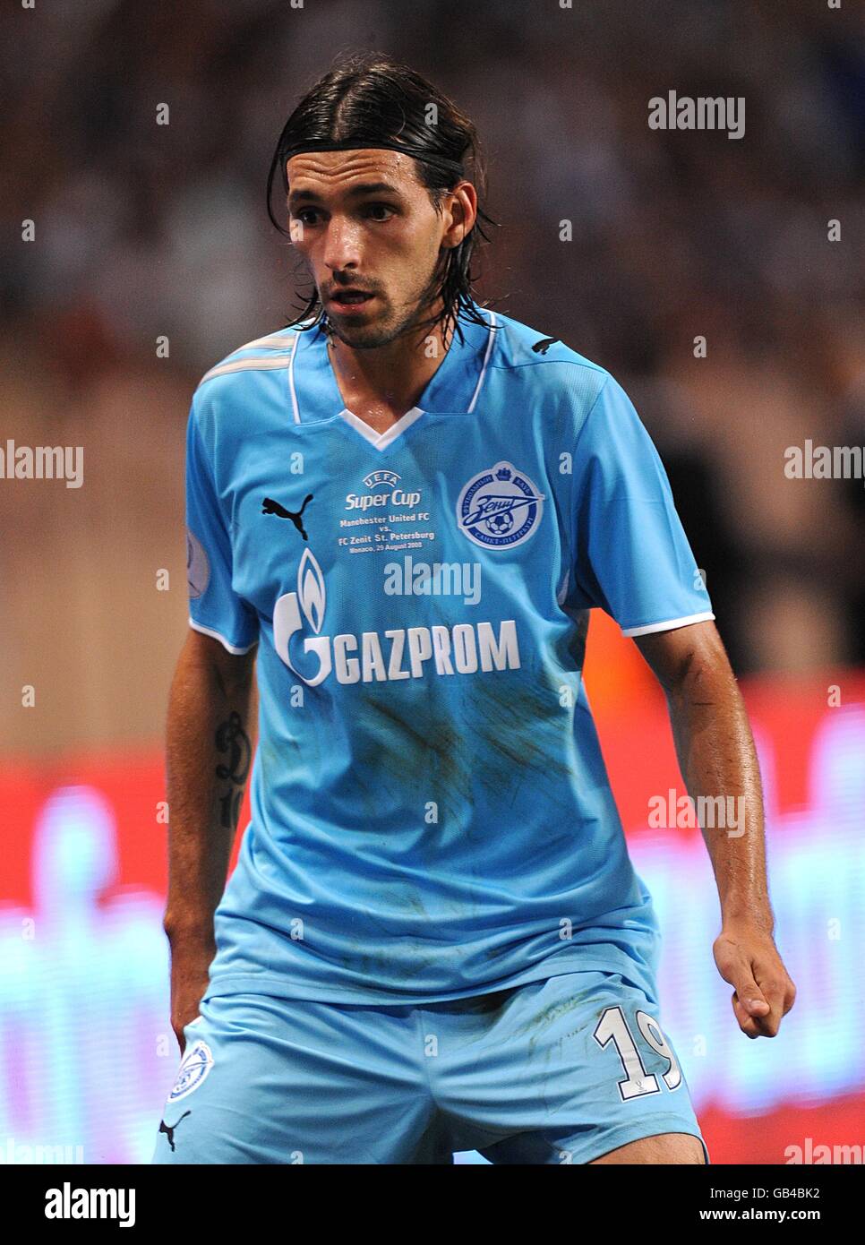 Soccer - UEFA Super Cup Final - Manchester United v Zenit St Petersberg - Stade Louis II. Miguel Danny, Zenit St Petersburg Stock Photo