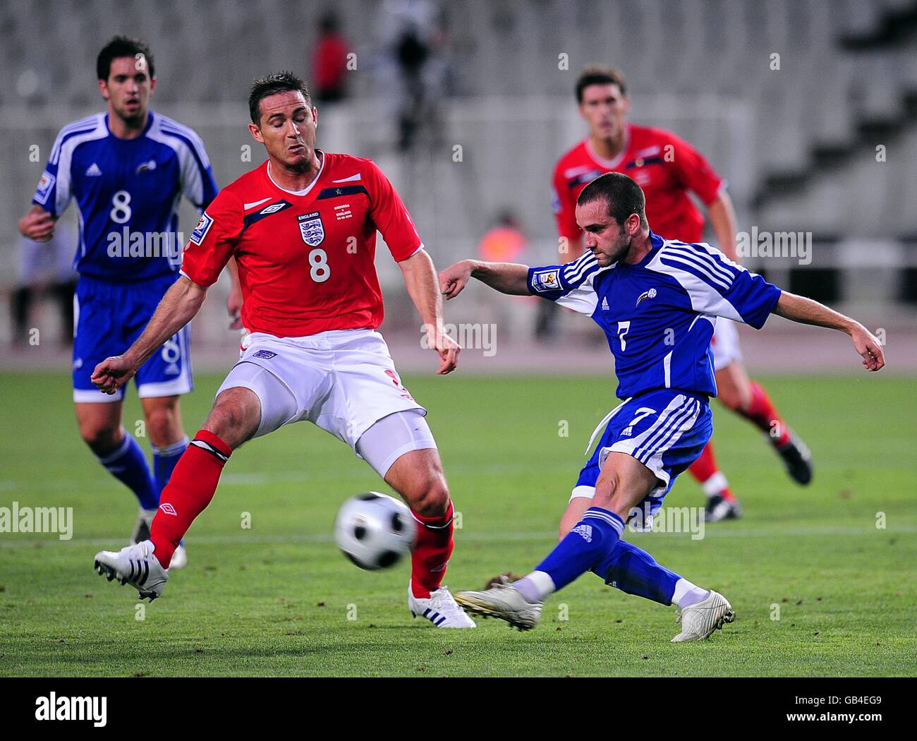 Soccer - FIFA World Cup 2010 - Qualifying Round - Group Six - Andorra v England - Olympic Stadium - Barcelona Stock Photo