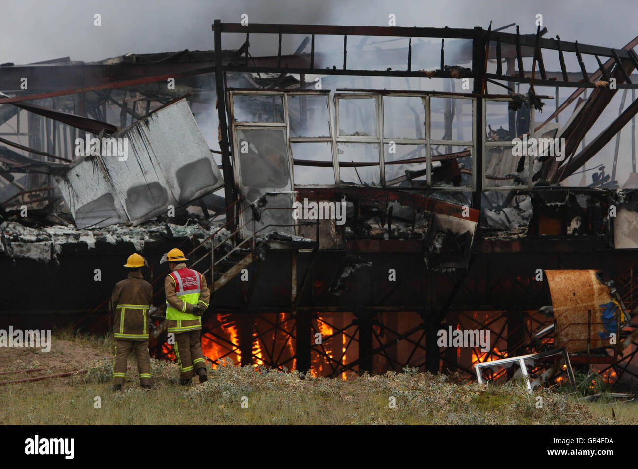 Fleetwood pier after it was destroyed by fire in the early hours of the morning Stock Photo Alamy