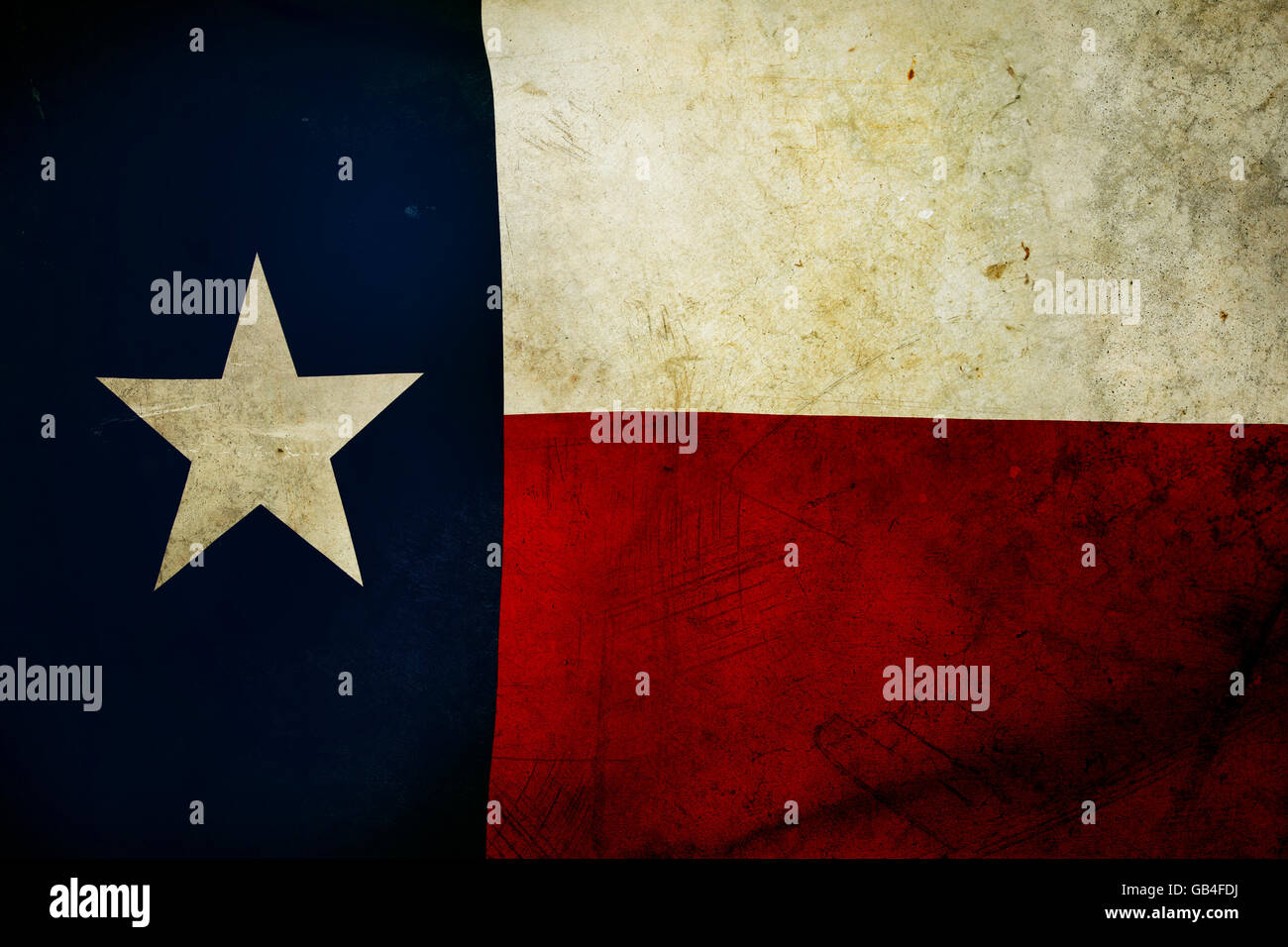 Closeup of grunge Texas flag Stock Photo