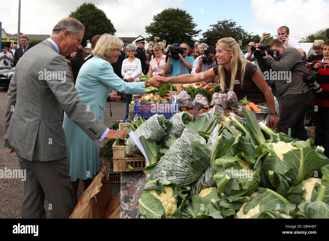 The Prince of Wales and the Duchess of Cornwall visit the farmers