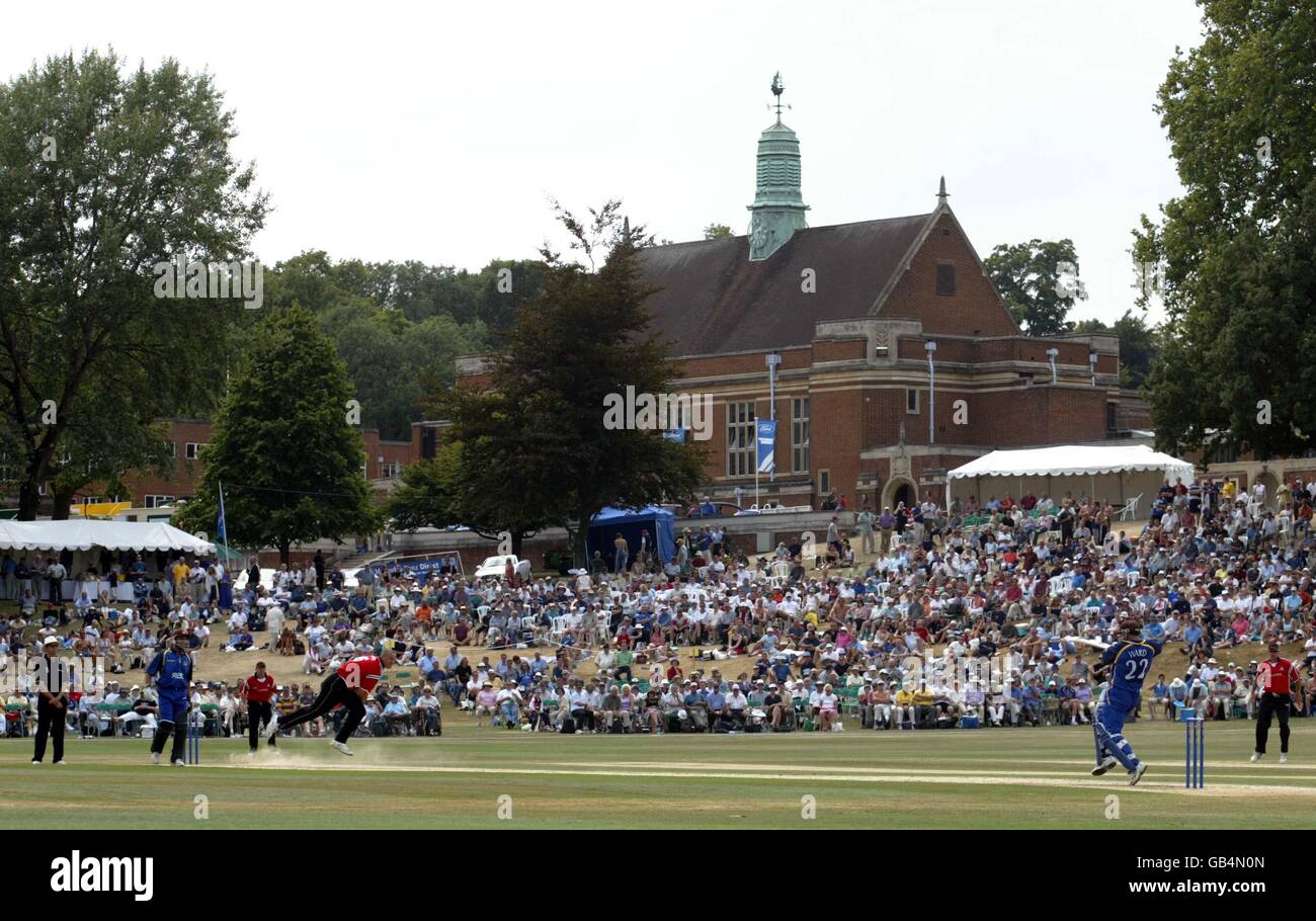 Cricket - National Cricket League Division One - Surrey v Glamorgan. A big Sunday crowd show up at Whitgift School to watch Surrey v Glamorgan. Stock Photo