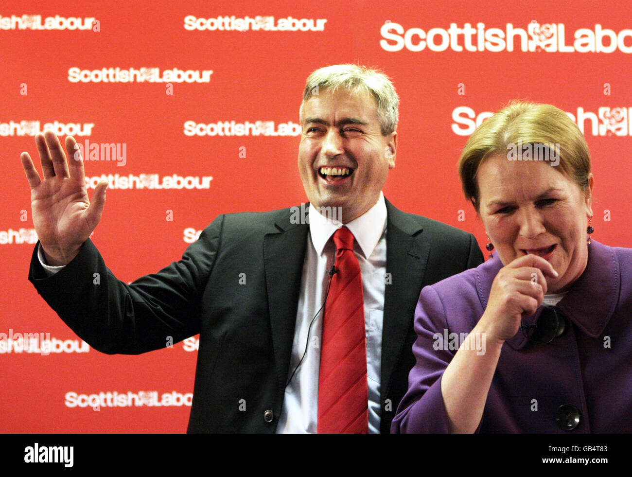 Former Holyrood minister Iain Gray, and his Deputy Leader Johann Lamont , after he who has been elected the new leader of the Scottish Labour party, at John Smith House, Glasgow. Stock Photo