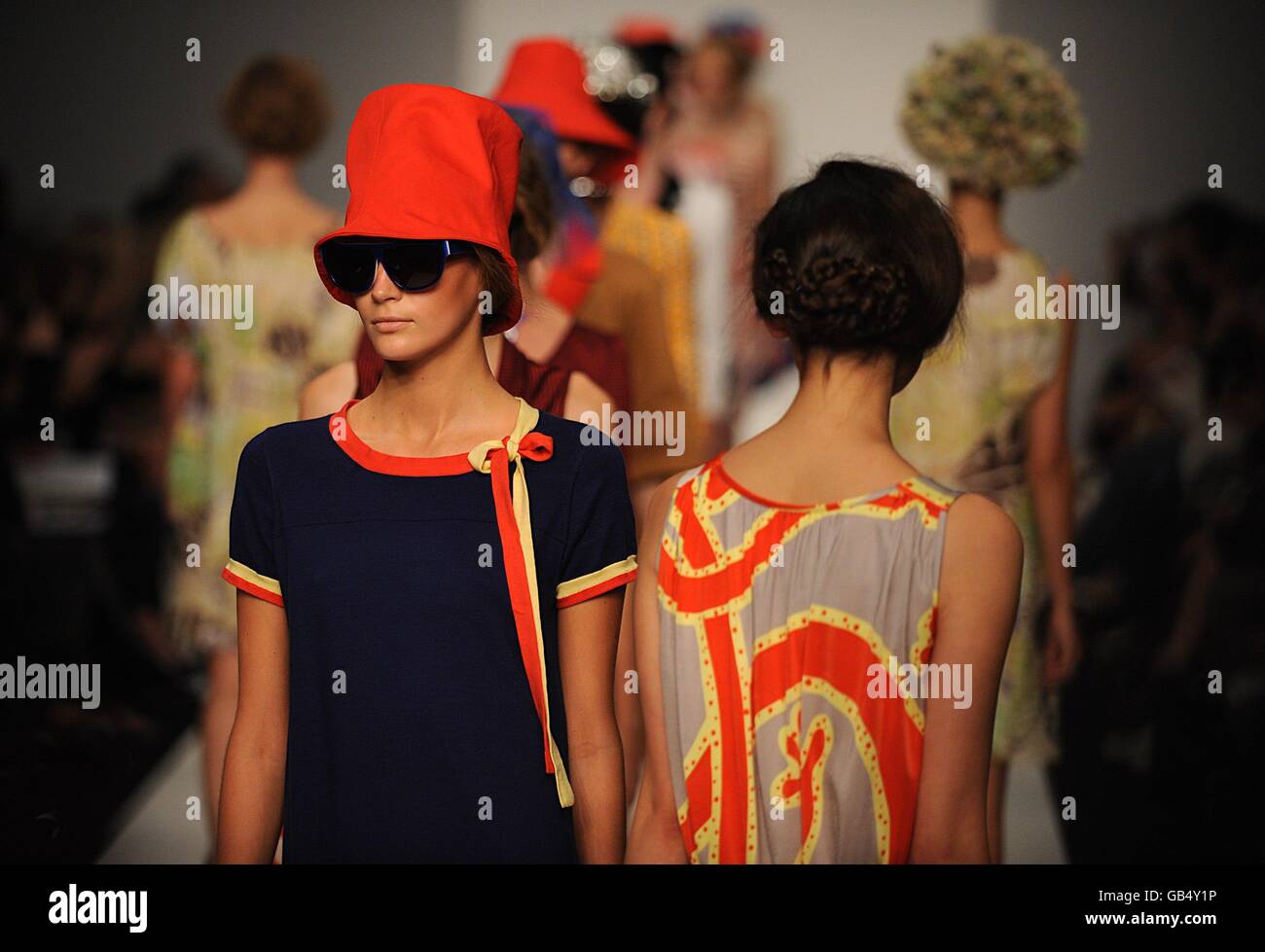 A model wears a creation by designer Eley Kishimoto, during London ...