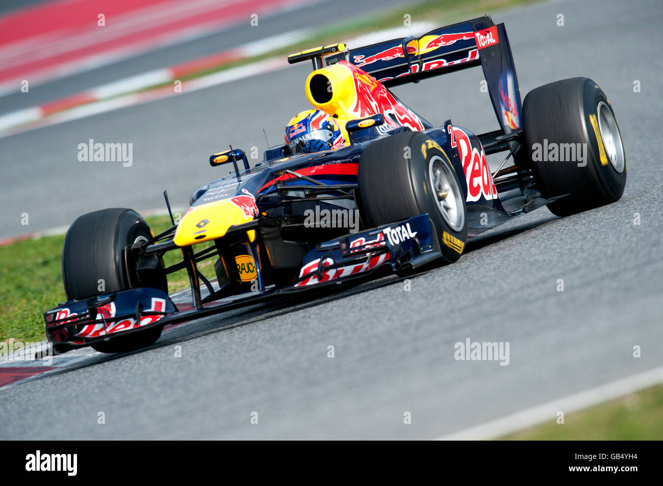Australian Mark Webber driving his Red Bull Racing-Renault RB67 car, motor sports, Formula 1 testing at the Circuit de Catalunya Stock Photo