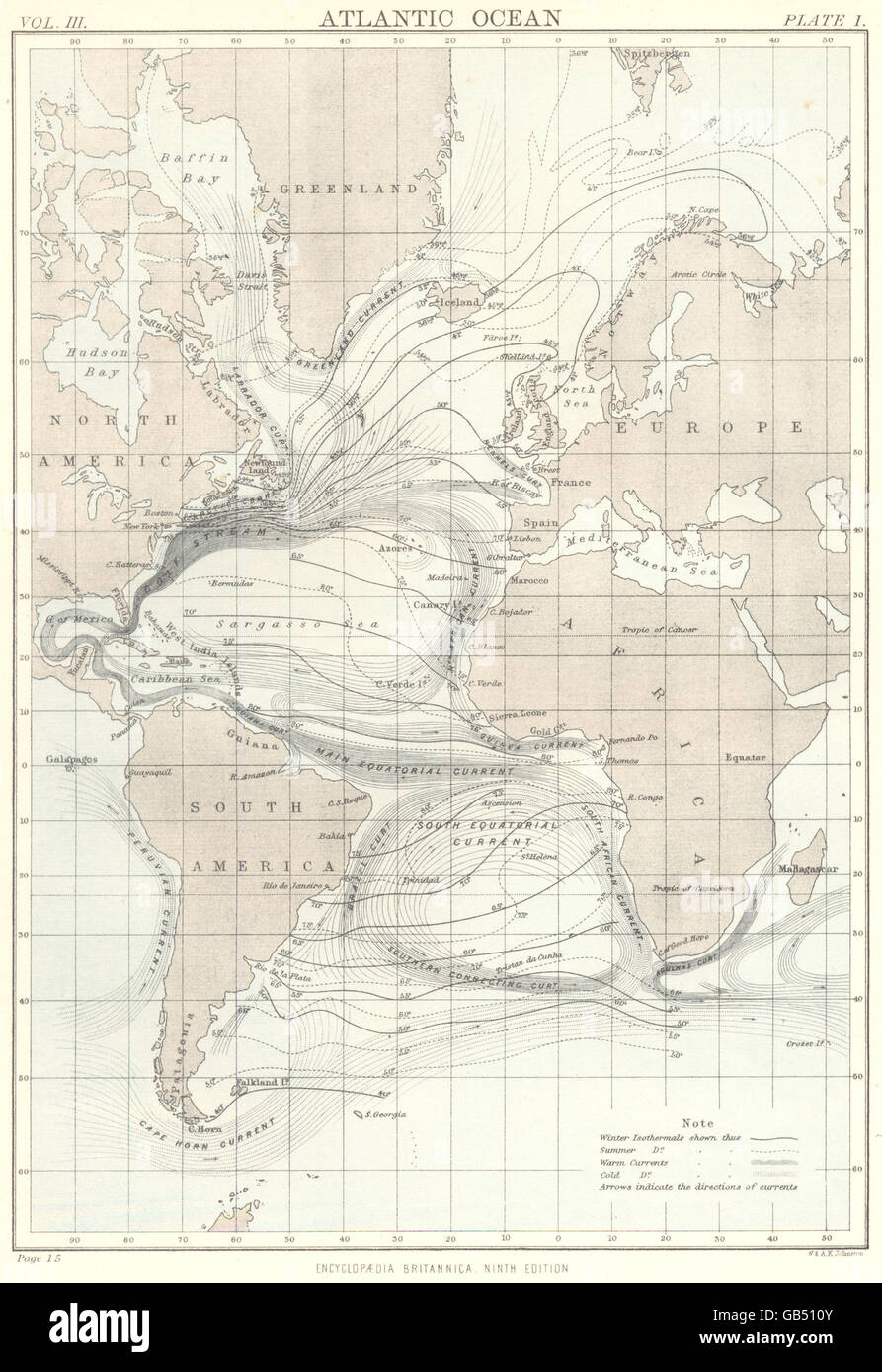 Atlantic ocean currents map hi-res stock photography and images - Alamy