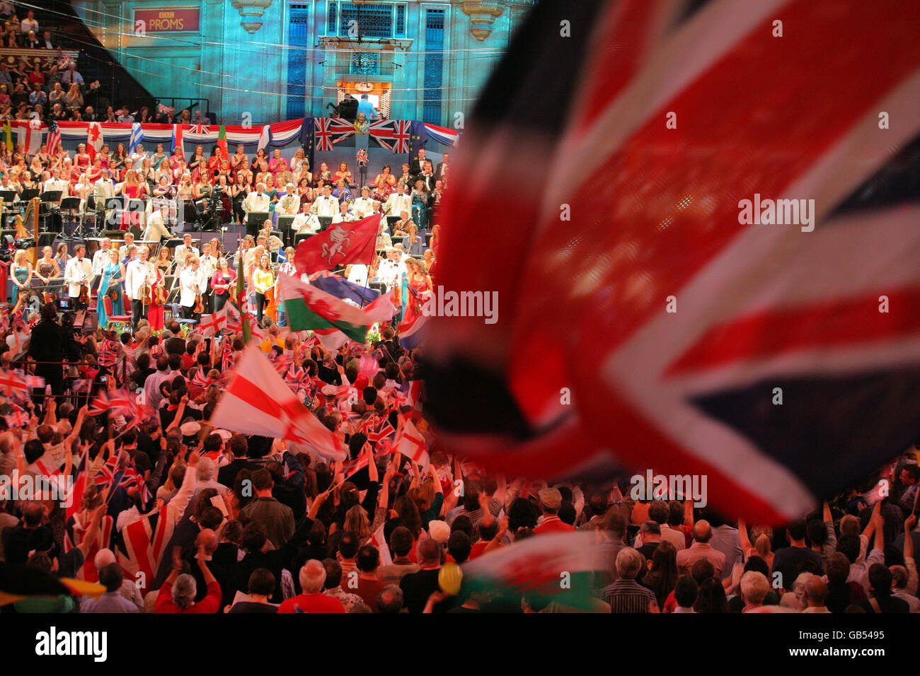 A general view of The Last Night of the Proms at the Royal Albert Hall, London. Stock Photo