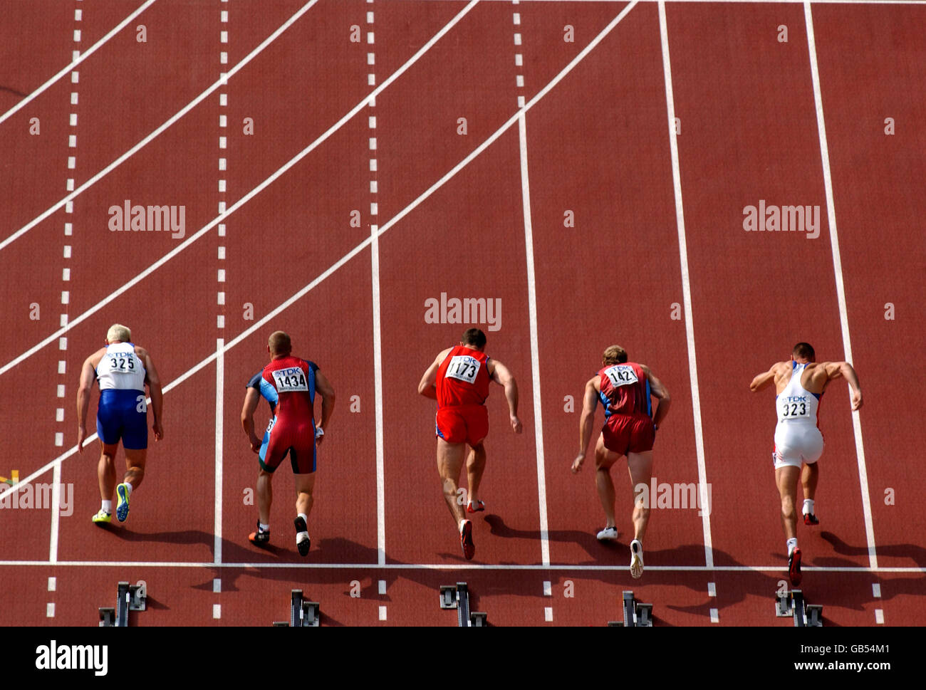 110m hurdle start in the decathlon hires stock photography and images