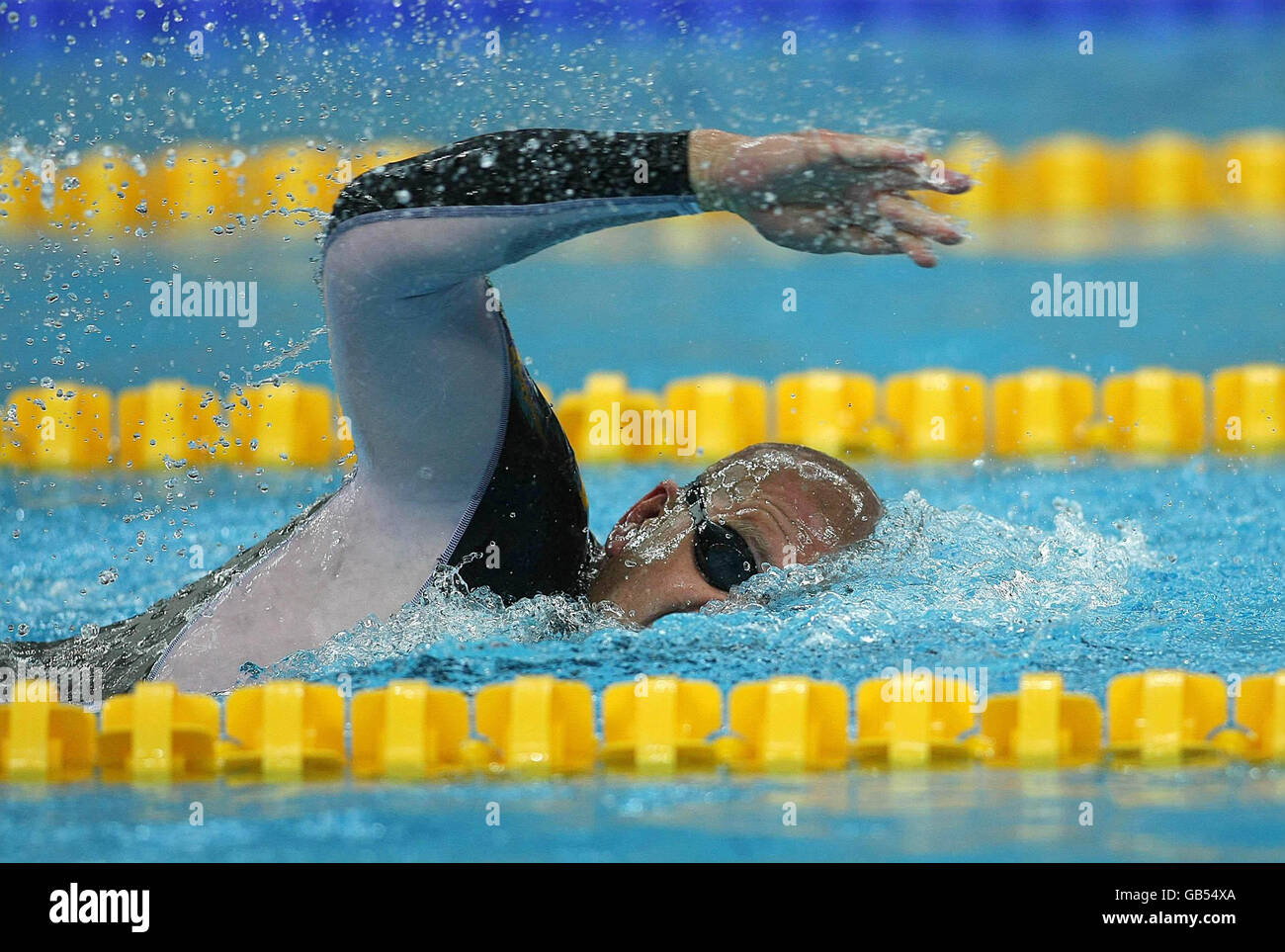 Gold Medal winner Anders Olsson in the men's 400M Freestyle in the National Acquatic Centre, Beijing. Stock Photo