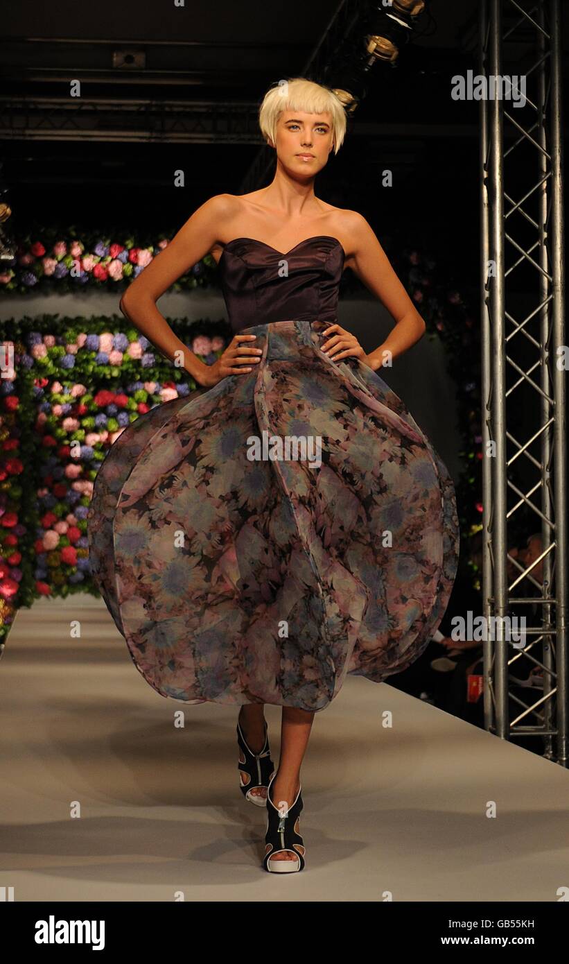 Agyness Deyn wears a creation by designer House of Holland, during