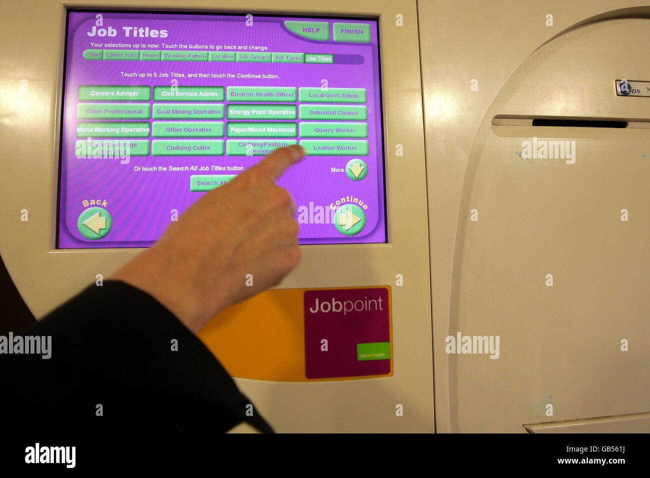 Generic stock photo job point inside jobcentre plus in stockport hires