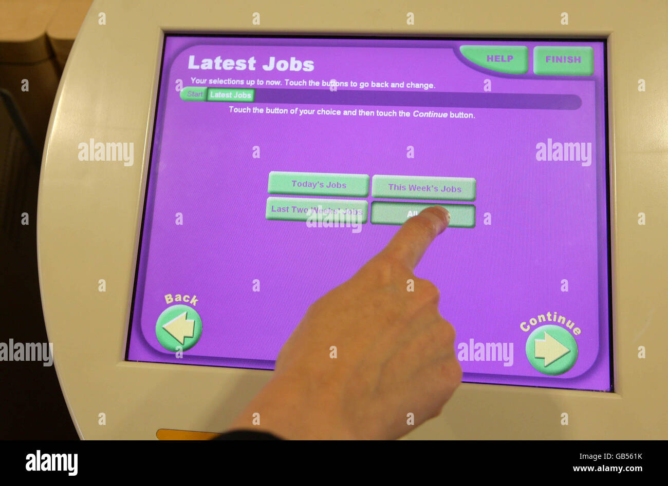 Generic stock photo of a Job Point inside Jobcentre Plus in Stockport