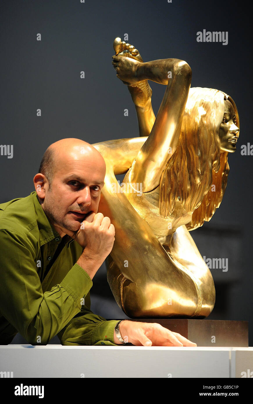 Solid Gold Kate Moss Statue Unveiled Stock Photo 110142642 Alamy