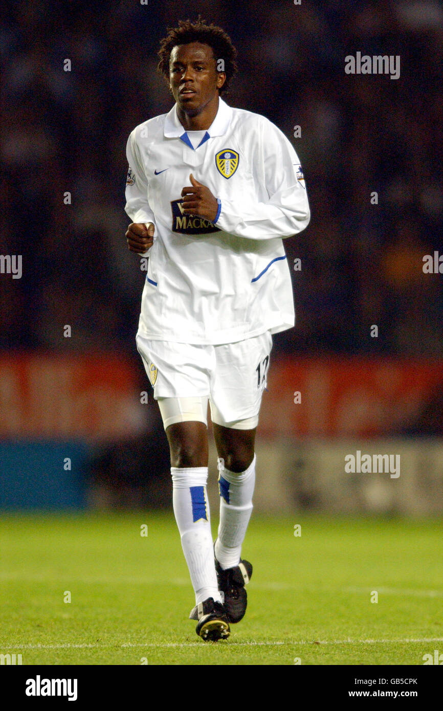 Soccer - FA Barclaycard Premiership - Leicester City v Leeds United. Roque  Junior, Leeds United Stock Photo - Alamy