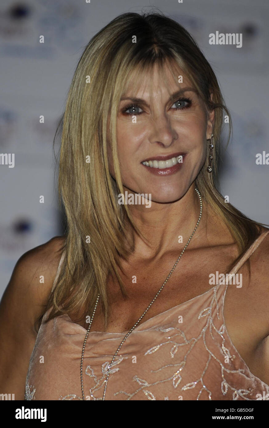 Sharron Davies during the British Olympic Association Gold Ball at The Natural History Museum, London. Stock Photo