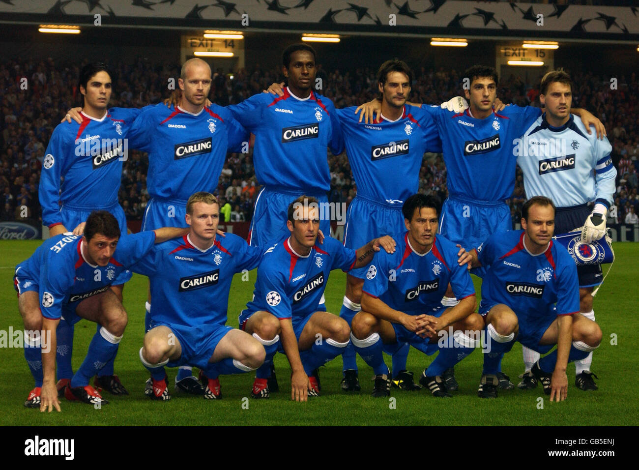 Soccer - UEFA Champions League - Group E - Rangers v VFB Stuttgart. Rangers team group Stock Photo