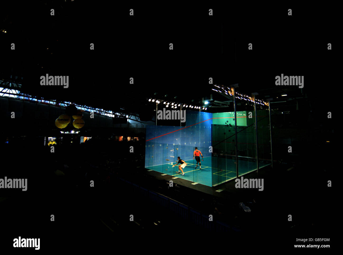 Squash - Hi-Tec World Squash Championships 2008 - National Squash Centre. A general view of the Show Court for the HI-TEC World Squash Championships Stock Photo