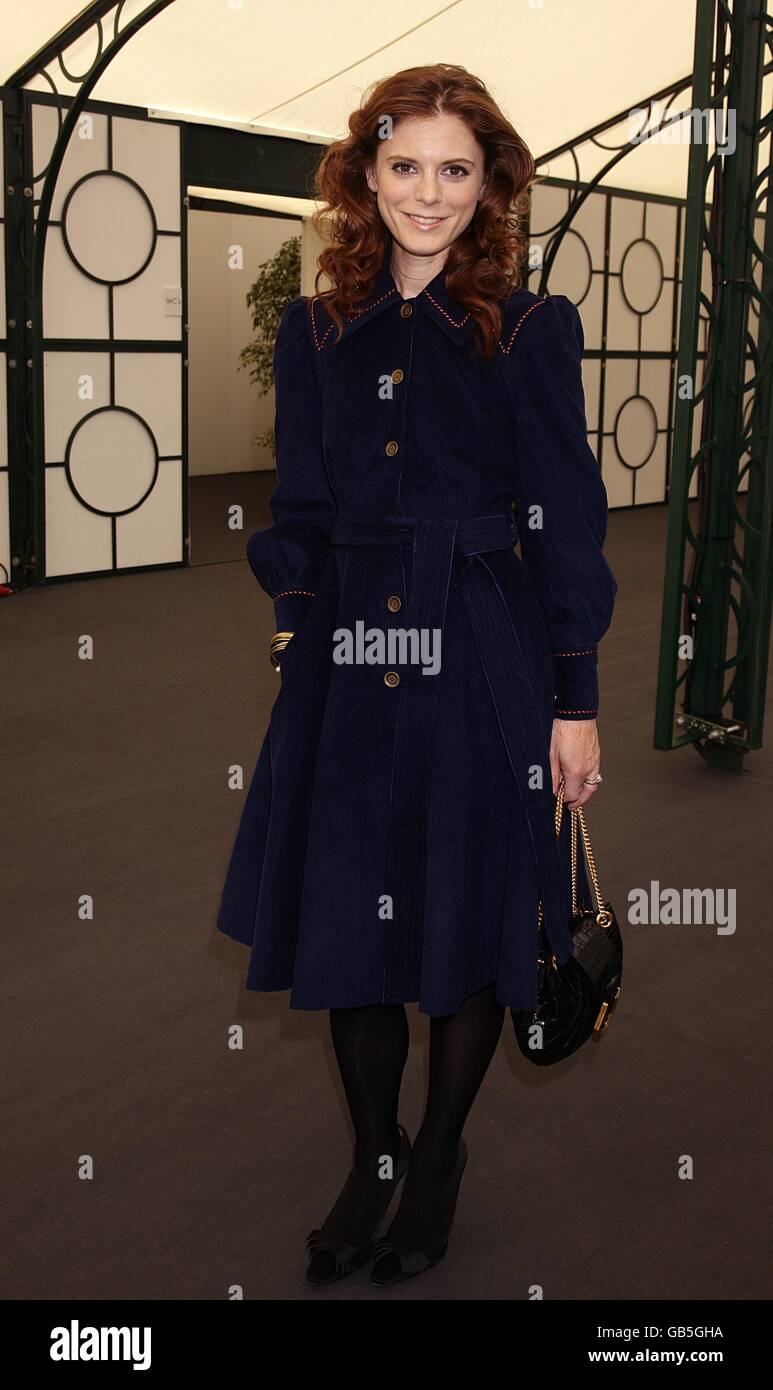 Emilia Fox at the show by Luella, during London Fashion Week at the Greenhouse by the Serpentine, Hyde Park, London. Stock Photo