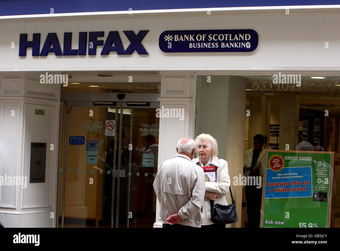 A general view of a Halifax Bank of Scotland branch in the centre of