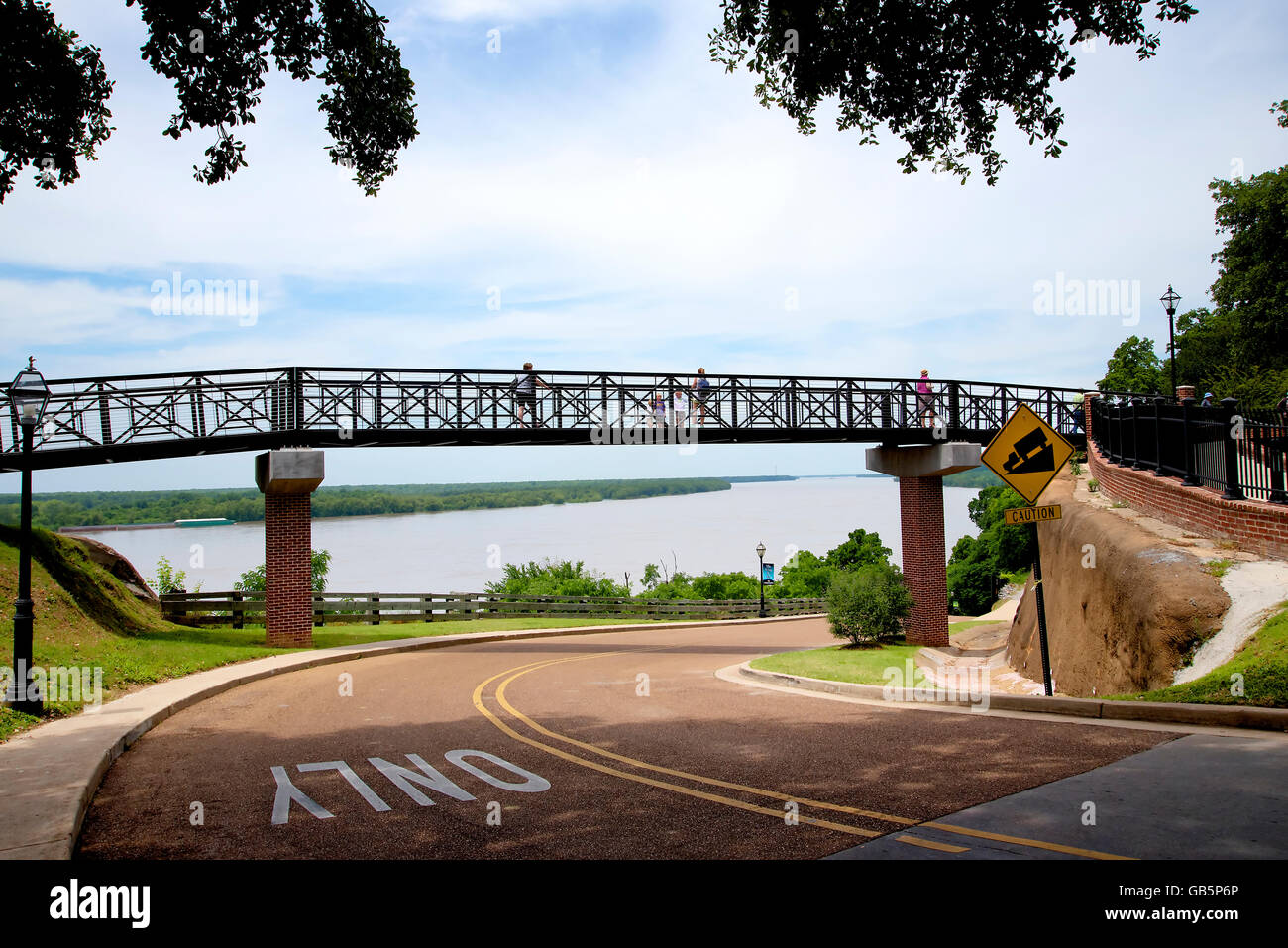 Small Riverside Park in Natchez overlooking the River Mississippi on