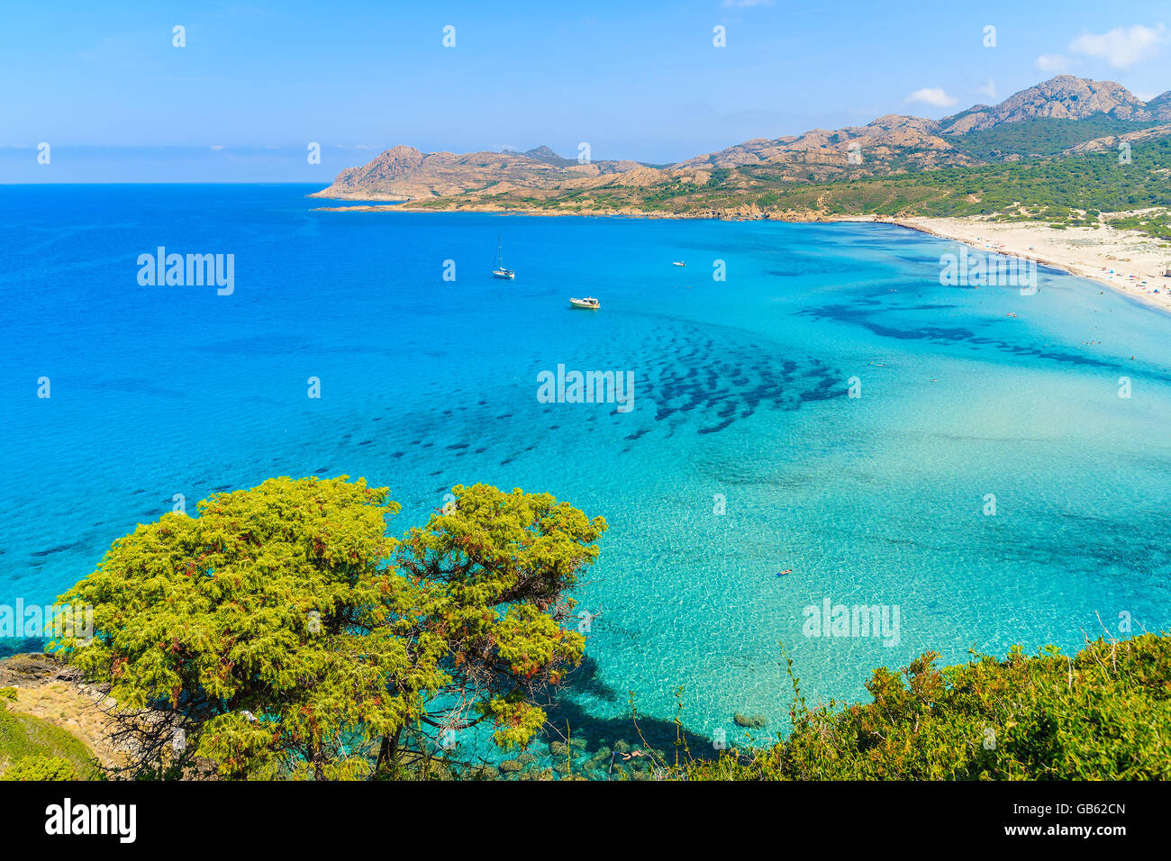 A view of beautiful sea bay Ostriconi, Corsica island, France Stock Photo