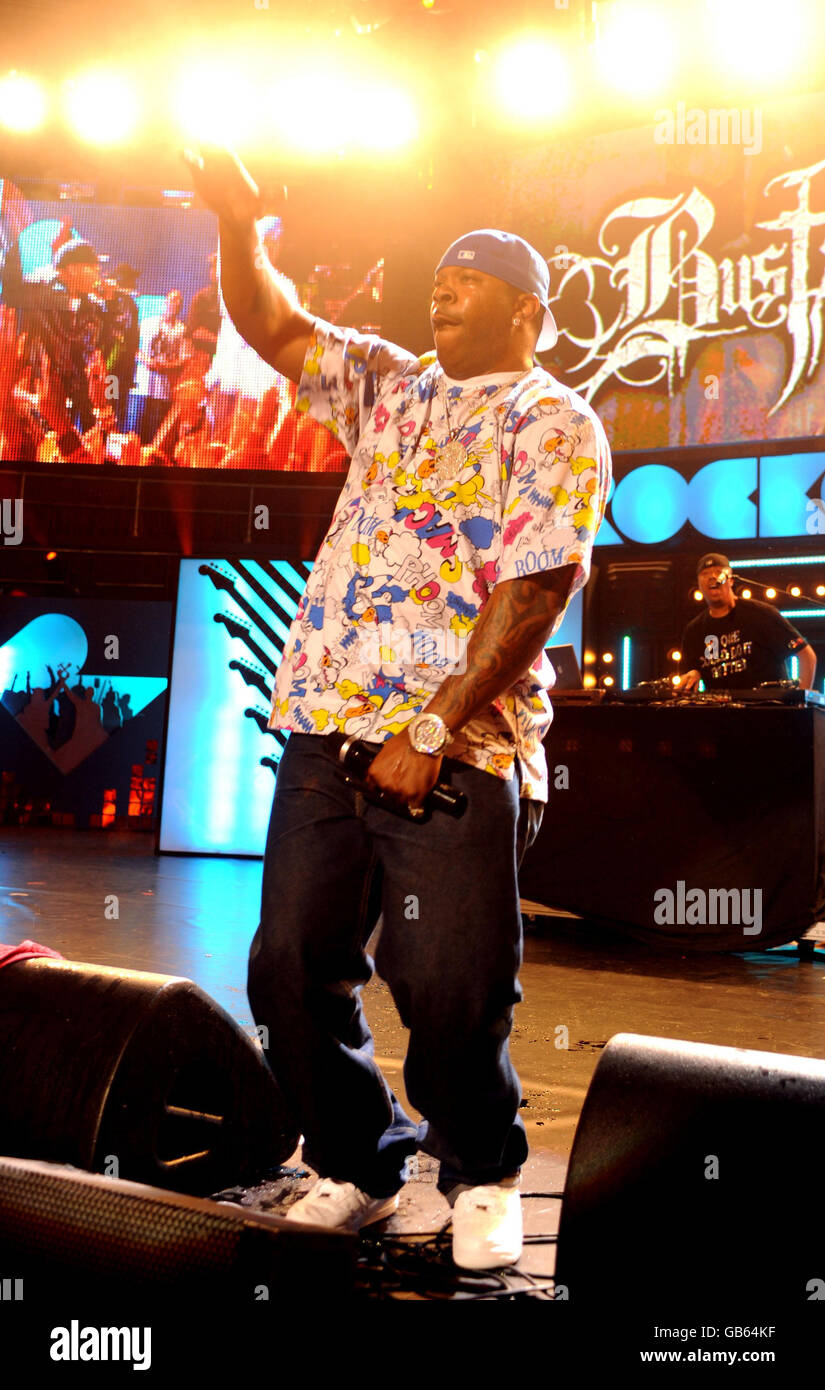 Busta Rhymes performs during the Orange RockCorps concert at the Royal