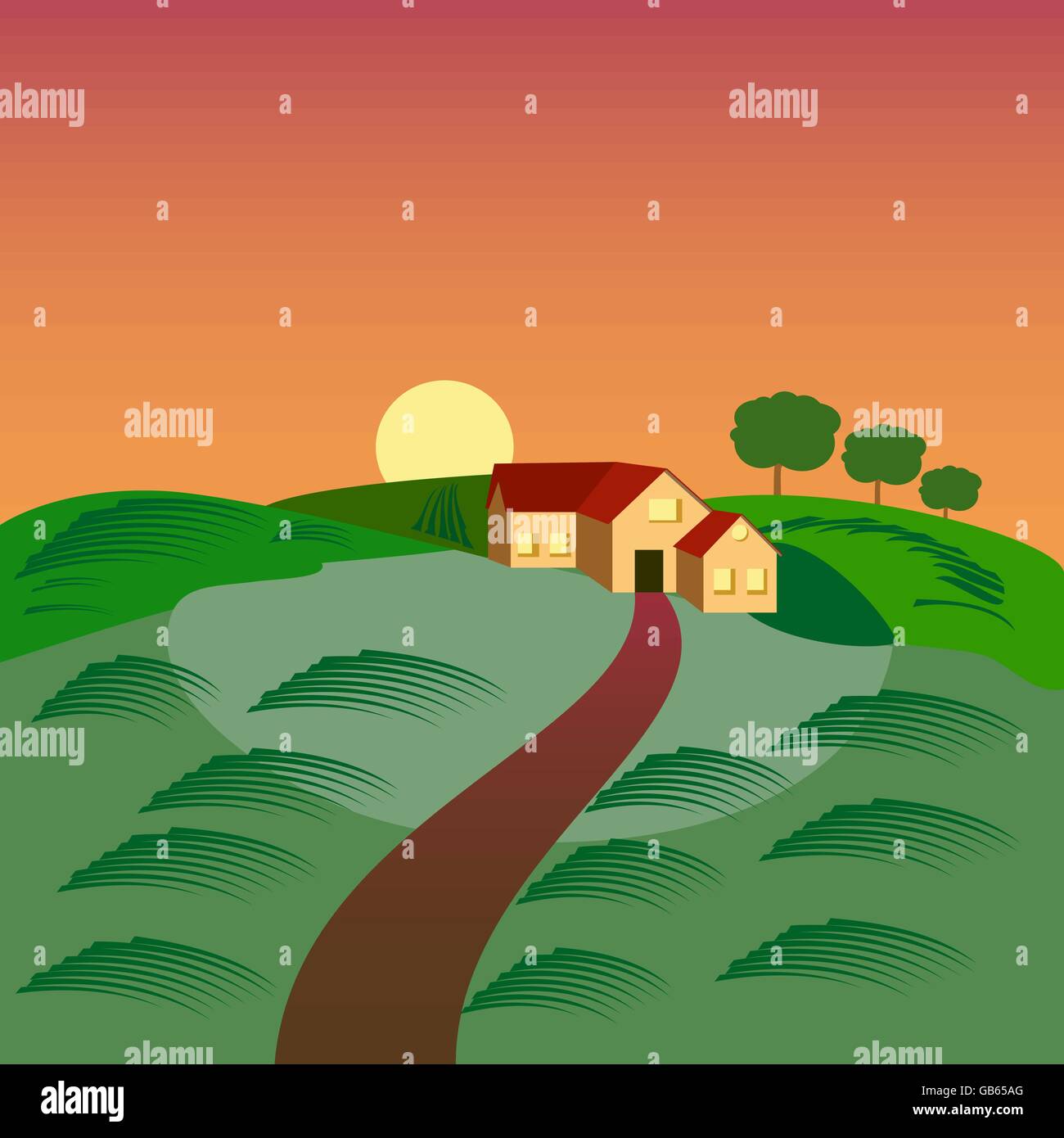 Cute house country rural Stock Vector Images - Alamy
