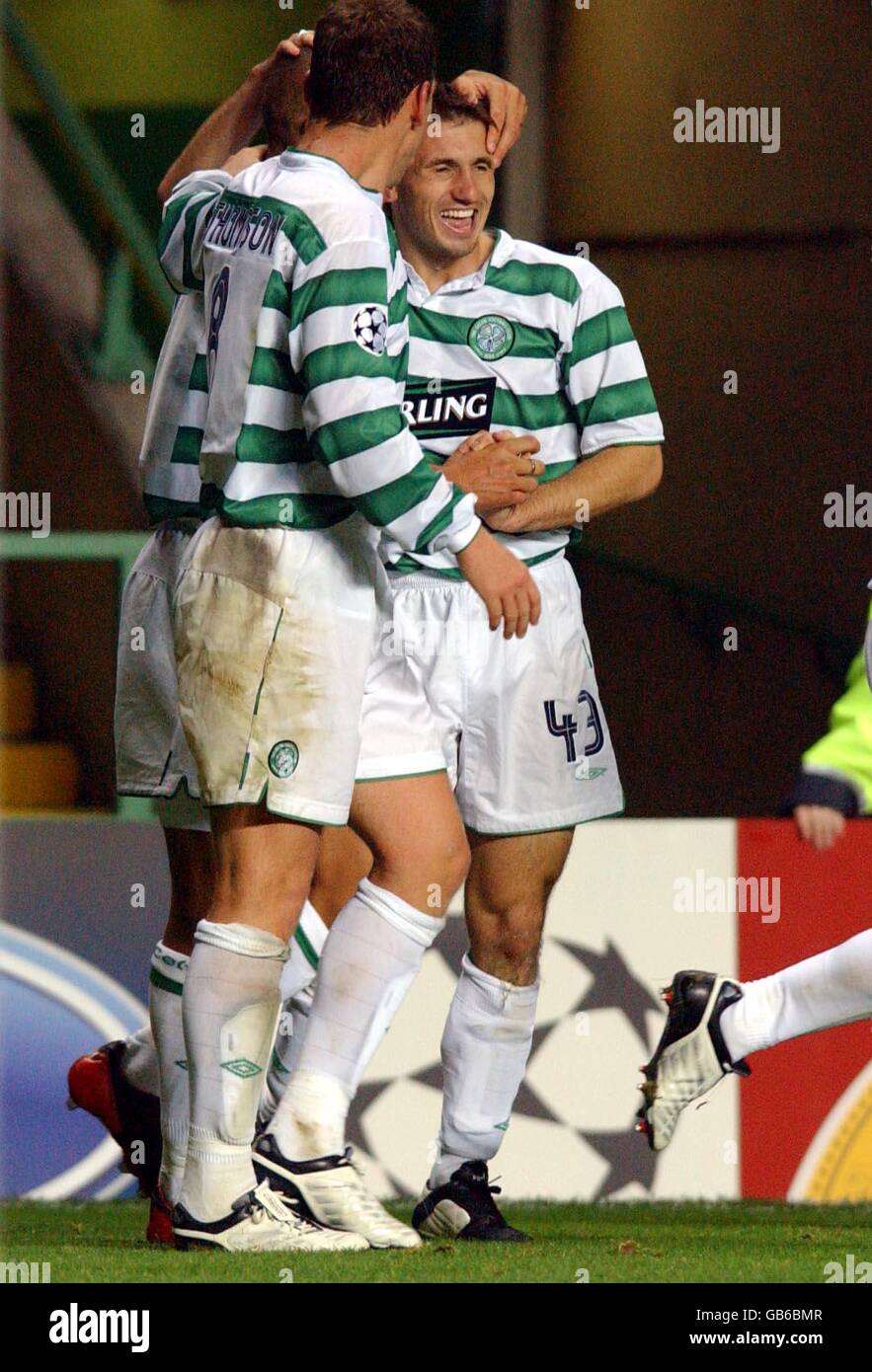 Celtic's Alan Thompson celebrates the first goal Stock Photo - Alamy