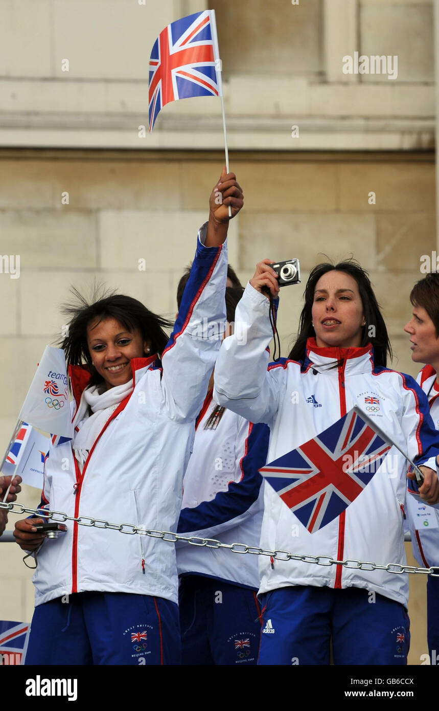 The British Olympic team parade through central London to celebrate