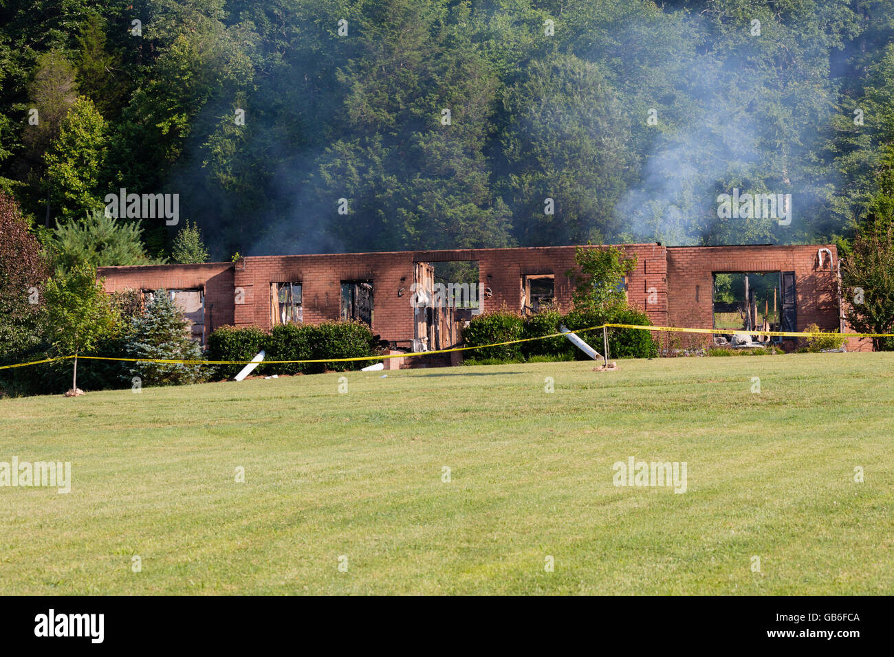 Remains of a house burned down by a fire Stock Photo Alamy
