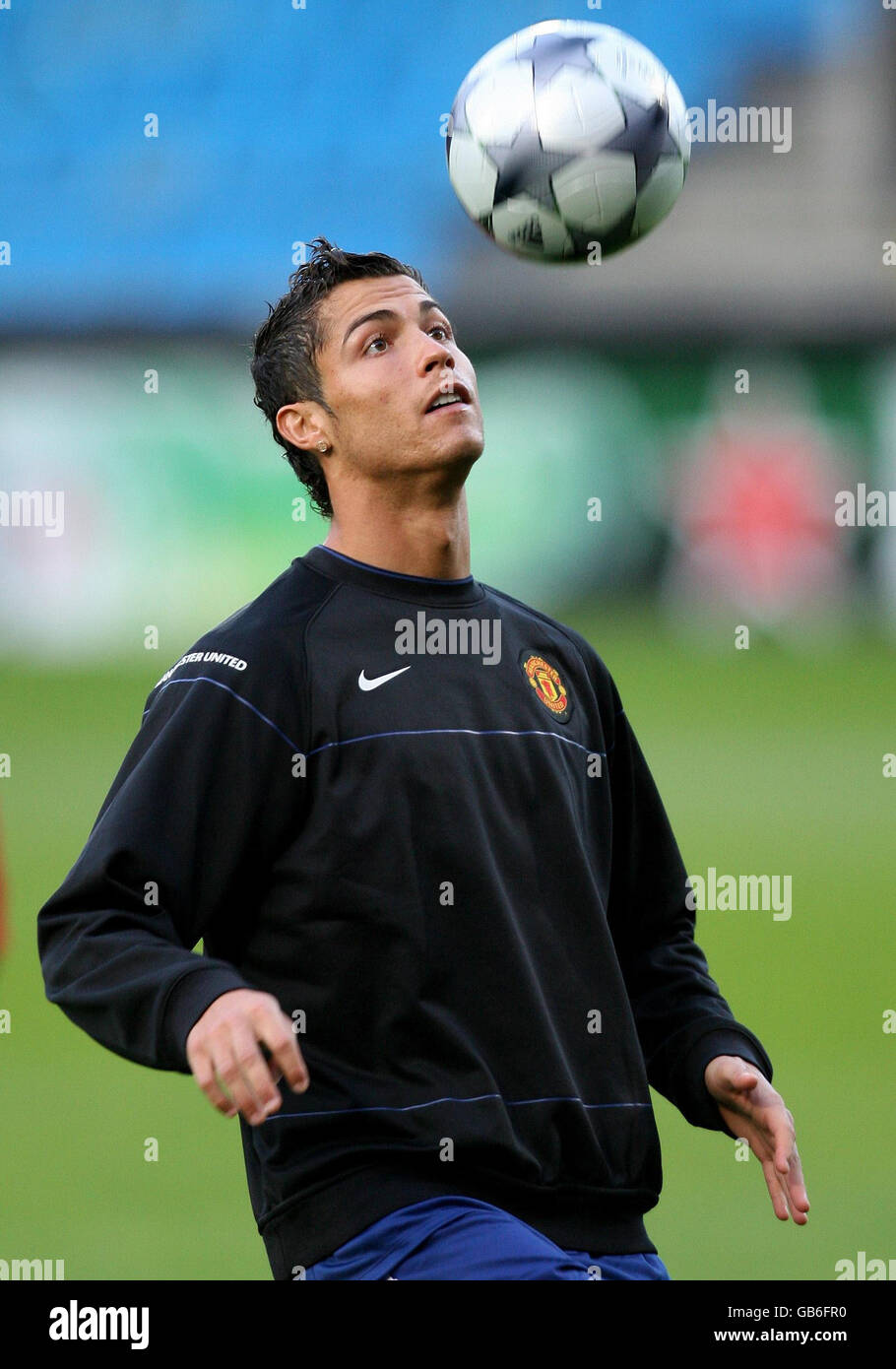 Manchester United's Cristiano Ronaldo during a training session at Energi  Nord Arena, Aalborg, Denmark Stock Photo - Alamy