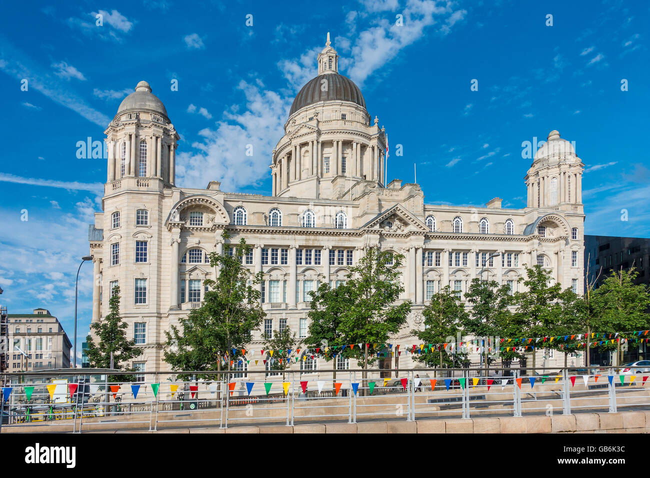 Port of Liverpool Building Pier Head Riverfront Mersey Liverpool Stock Photo