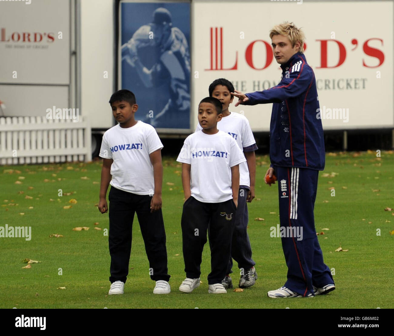 Cricket - Howzat Launch - Lord's Cricket Ground. England all-rounder Luke Wright during the launch of the Howzat campaign at Lord's Cricket Ground, St John's Wood, London. Stock Photo